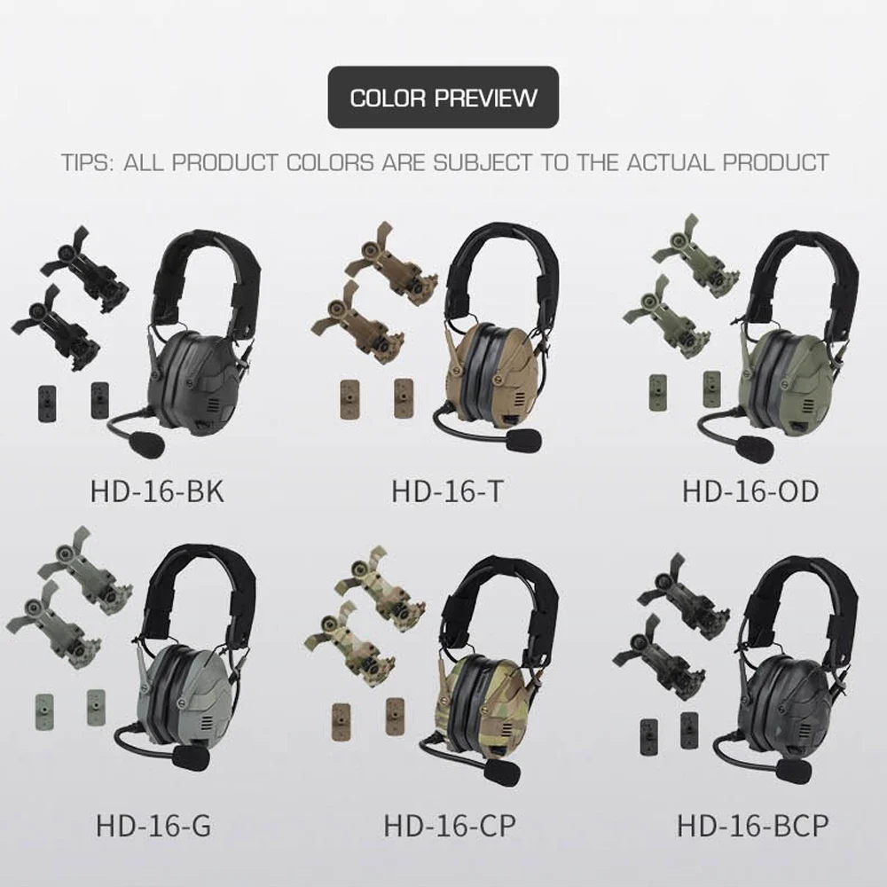 Noise Reduction Tactical Bluetooth Headset for OPS Core ARC and Wendy Sport Helmet Hunting Shooting Rechargeable Tuning