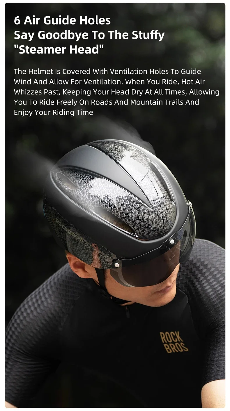 ROCKBROS Cycling Helmet Goggles Men Women Integrally-Molded MTB Bicycle Helmet Lightweight Mountain Road Bike Helmet Taillights