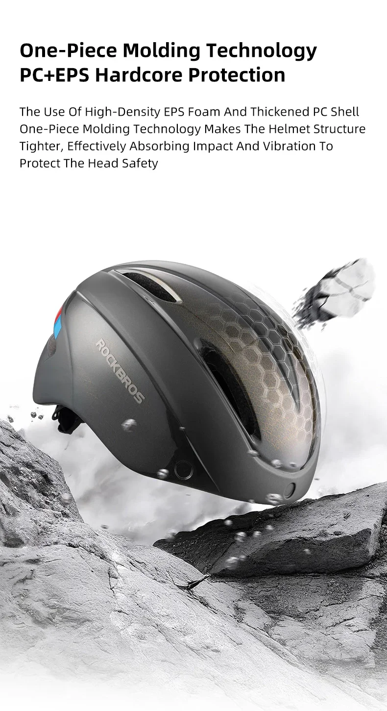 ROCKBROS Cycling Helmet Goggles Men Women Integrally-Molded MTB Bicycle Helmet Lightweight Mountain Road Bike Helmet Taillights