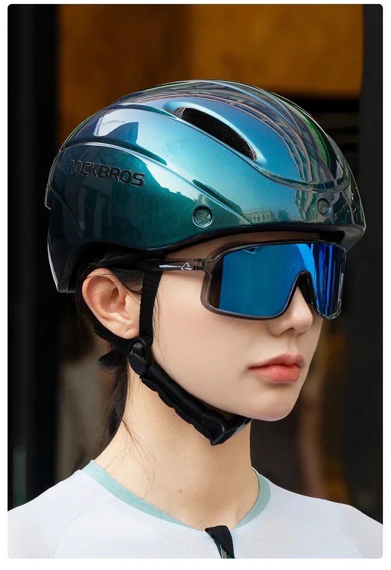ROCKBROS Cycling Helmet Goggles Men Women Integrally-Molded MTB Bicycle Helmet Lightweight Mountain Road Bike Helmet Taillights