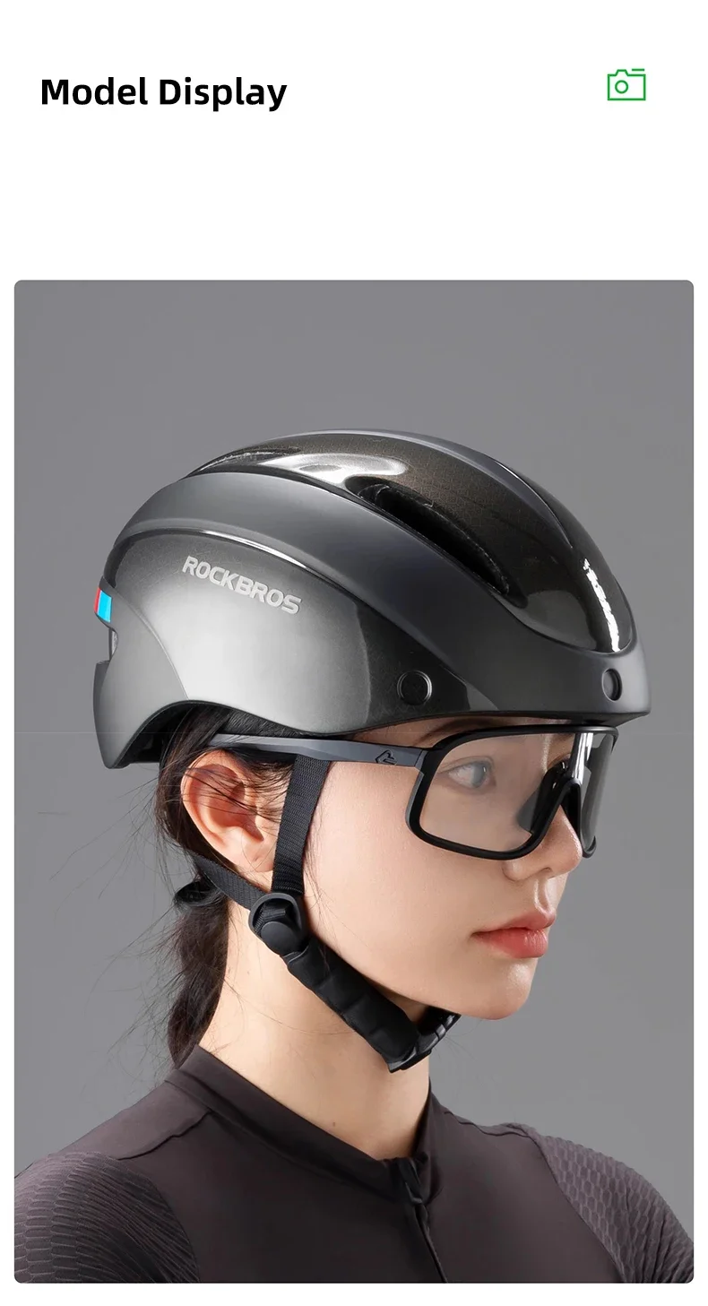 ROCKBROS Cycling Helmet Goggles Men Women Integrally-Molded MTB Bicycle Helmet Lightweight Mountain Road Bike Helmet Taillights