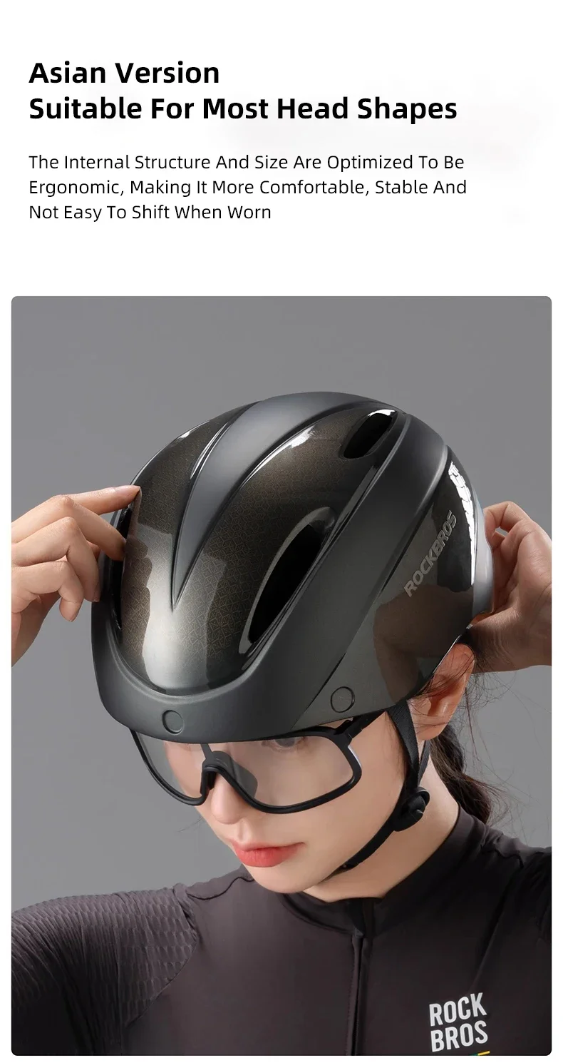 ROCKBROS Cycling Helmet Goggles Men Women Integrally-Molded MTB Bicycle Helmet Lightweight Mountain Road Bike Helmet Taillights