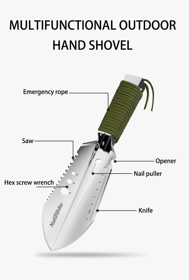 Naturehike Camping Shovel Outdoor Multifunctional Hiking Tactical Survival Emergency Tool Mini Portable Bushcraft Garden Shovels