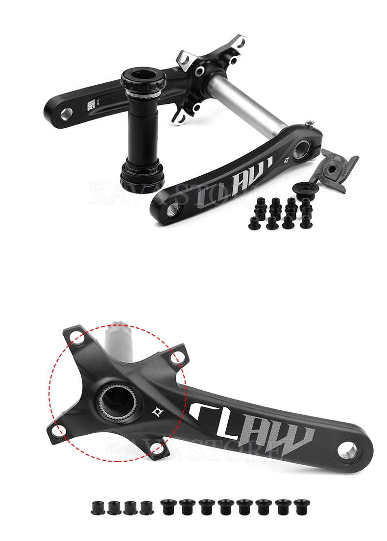 Prowheel Snow Bike Crankset 170mm Fat Bike Crank Sets 30T 32T 34T 36T 38T 40T 42T Sprocket 176/192mm Bottom Bracket E-Bike Part