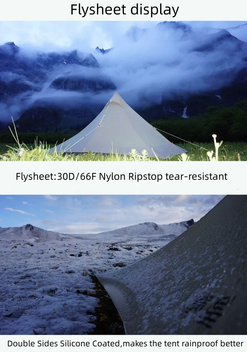 Asta Gear Fengyin 4P Tent Outdoor Pyramid Ultralight Tent Windproof Rain Anti-Wind Hiking Camping Travel Tent