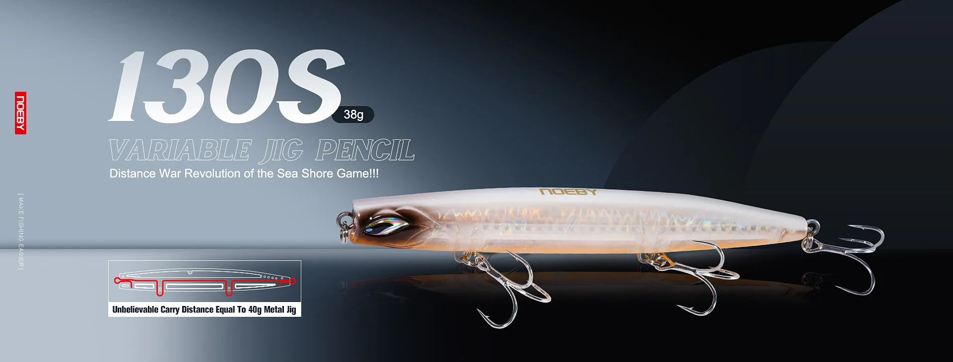 NOEBY Feed Popper Lure 175mm 73g Topwater Popper Saltwater Hard Lure GT Tuna Kingfish Big Game Fishing