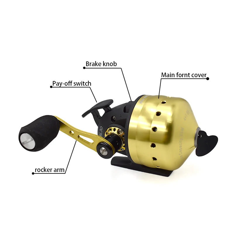 Slingshot Fishing Reel Spinning Hand Wheel 4+1BB 3.6:1 Shooting Fish Closed Reel With Line Outdoor Hunting Fishing Wheel