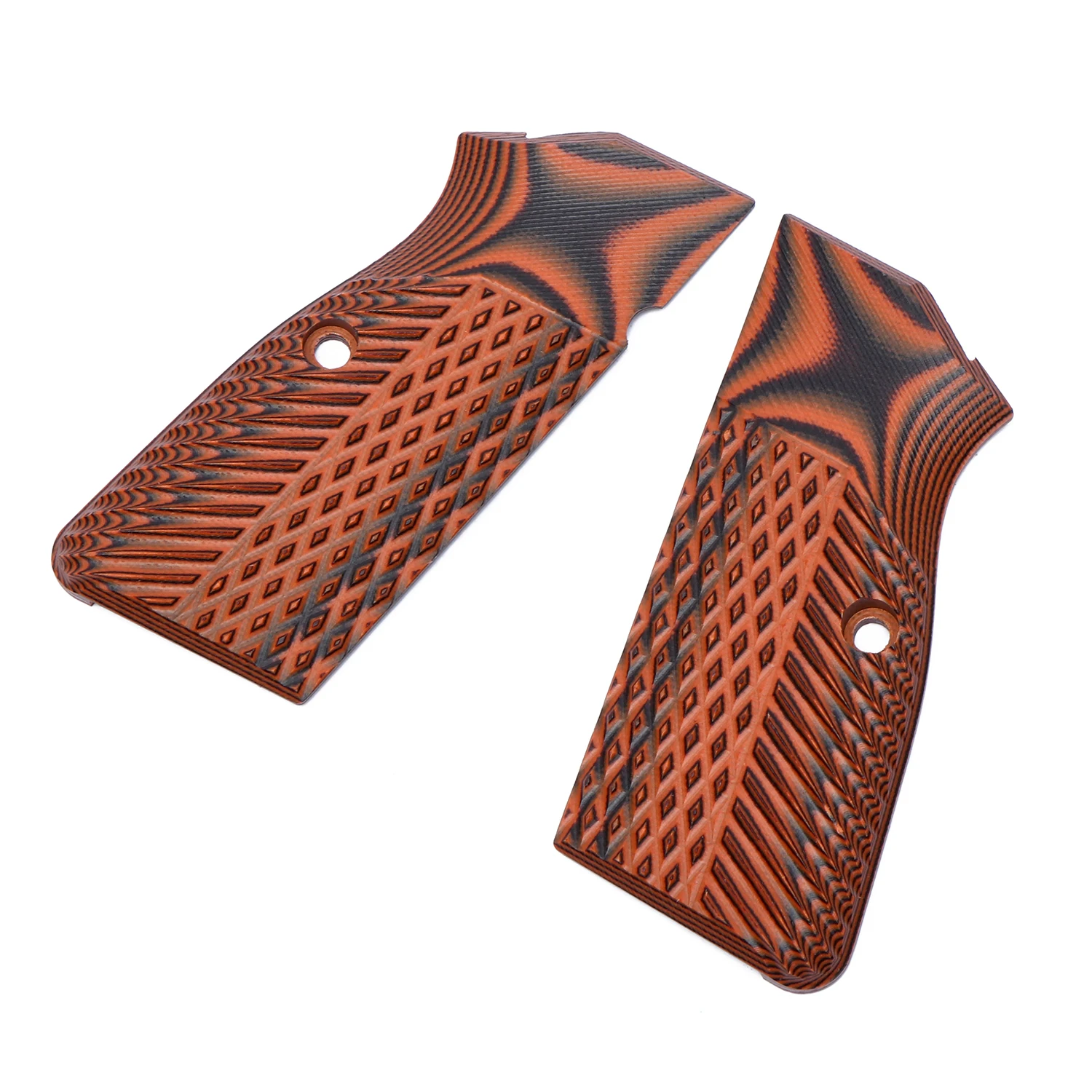 Guuun G10 Grips for Browning Hi Power and Tisas Regent BR9, Eagle Wings Diamond Texture