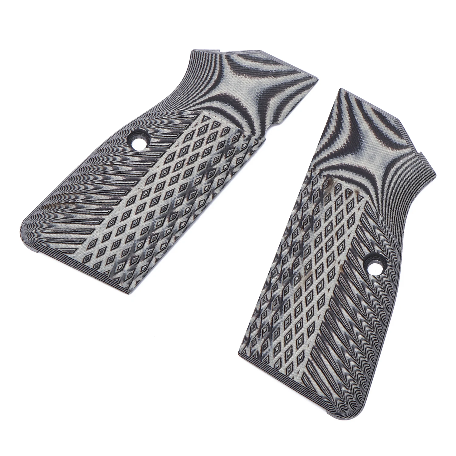 Guuun G10 Grips for Browning Hi Power and Tisas Regent BR9, Eagle Wings Diamond Texture
