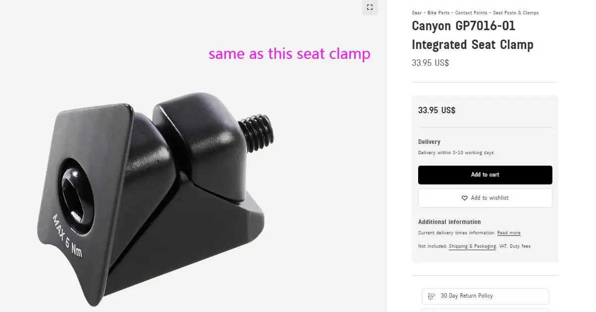 1Set Bicycle Seat Post Inner Clamp For Canyon GP7016-01 E204-01 Aeroad Cf Sl Seatclamp Integrated Seat Clamp Bike Parts Seatpost