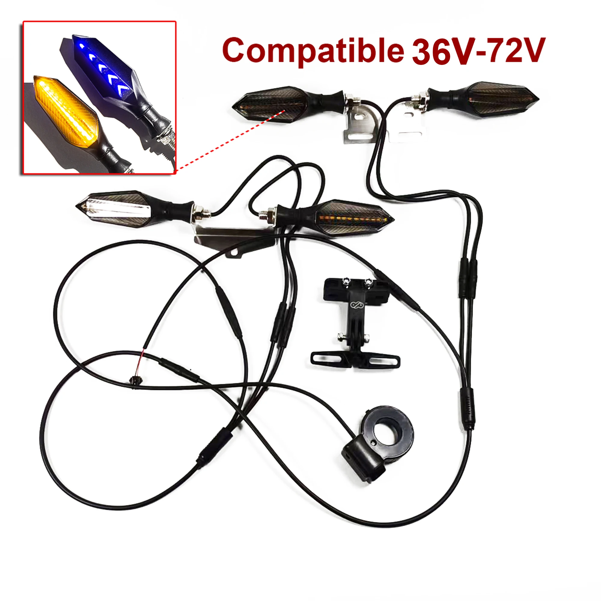 EBKE Electric Bicycle 36V 48V 52V or 72V Steering Light Set Kit Switch Left Right Turn