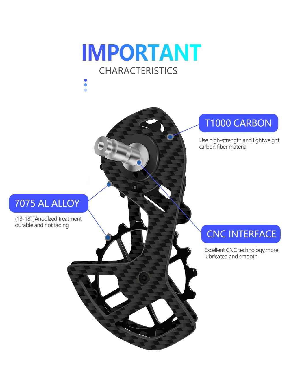 LTWOO Bicycle Ceramic Bearing Speed Carbon Fiber Pulley Wheel Rear Derailleurs Guide Wheel for Shimano 105/UT/Ultegra/DURA ACE
