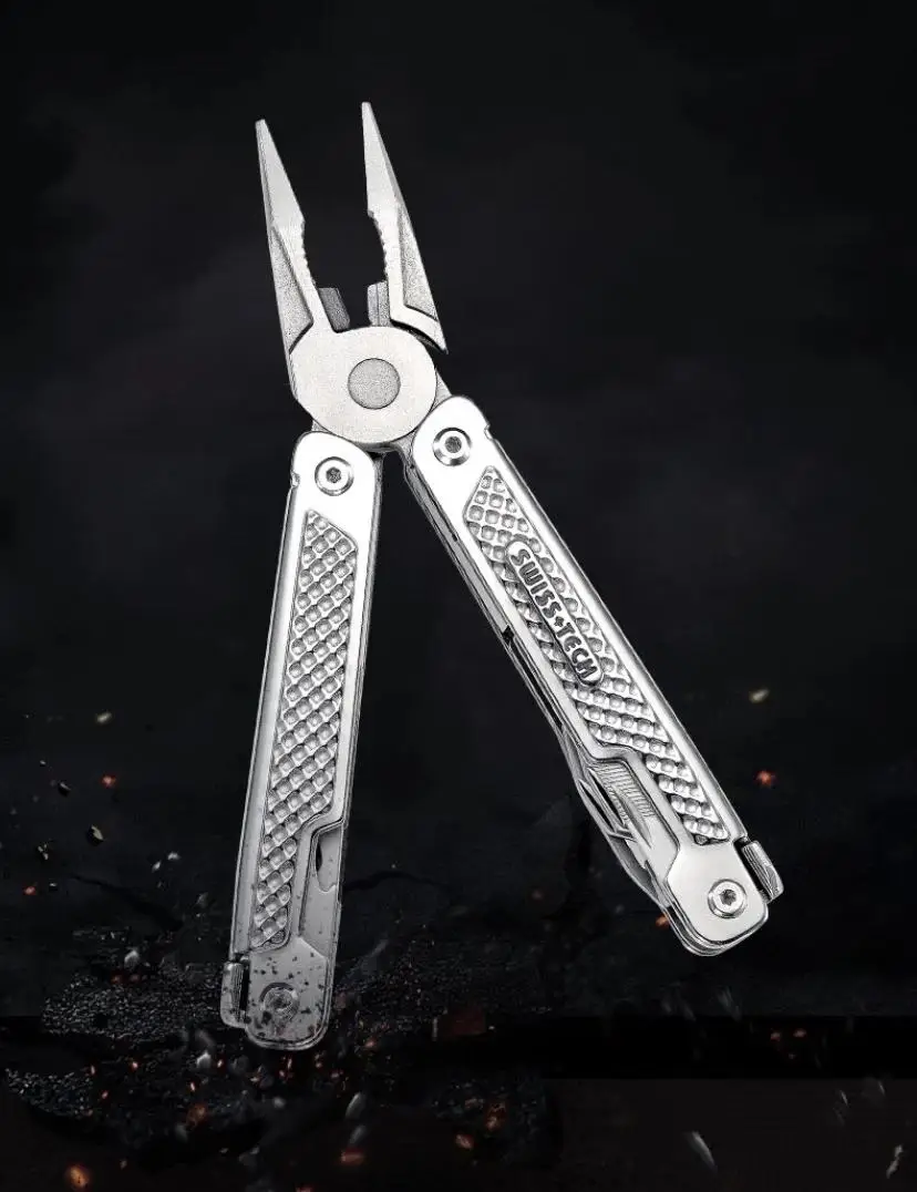 SWISS TECH 15in1 Outdoor Multi-tool Camping Supplies EDC Survival Tactical Hunting Hiking Pocketknife Nature Hike