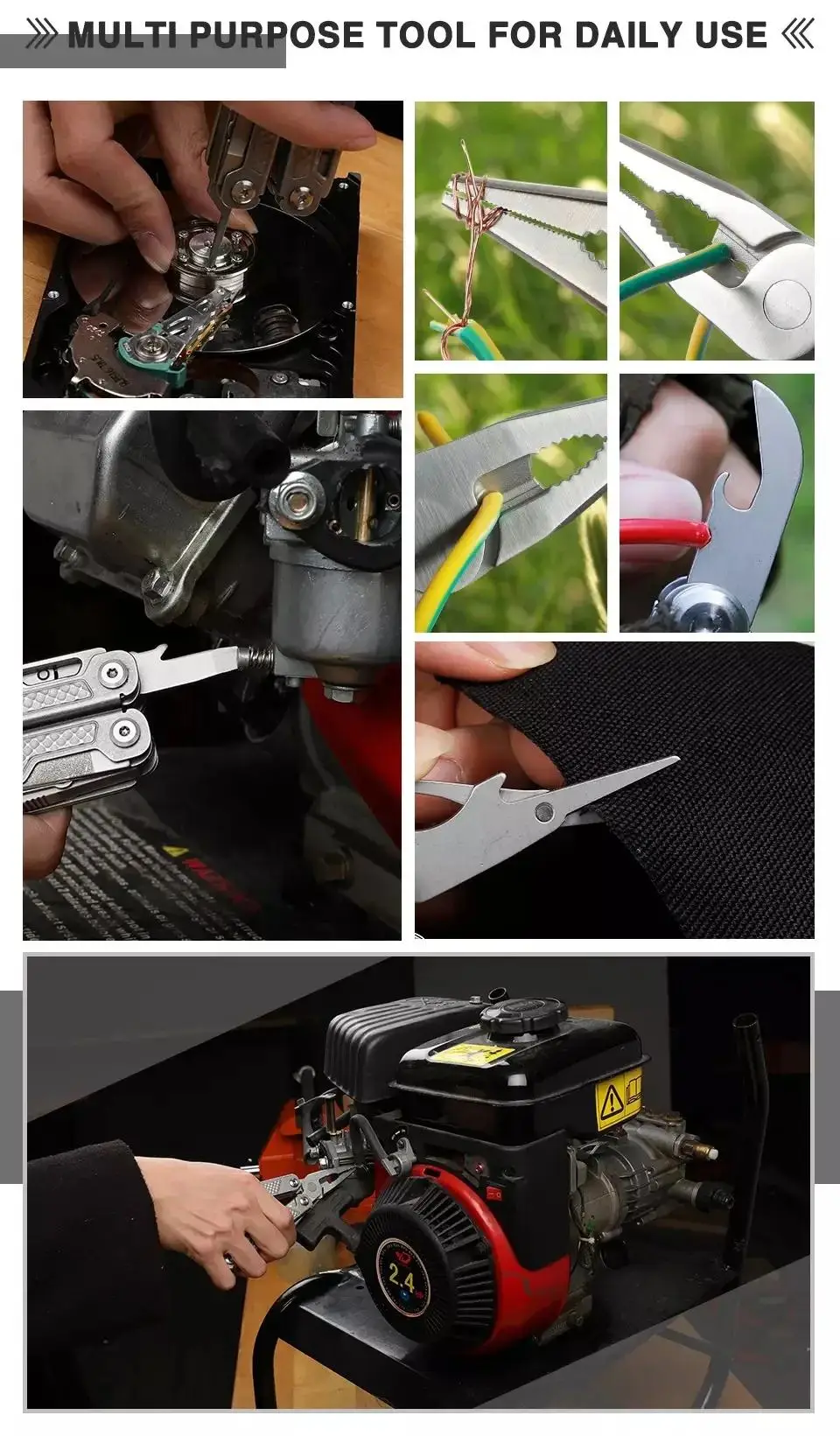 SWISS TECH 15in1 Outdoor Multi-tool Camping Supplies EDC Survival Tactical Hunting Hiking Pocketknife Nature Hike