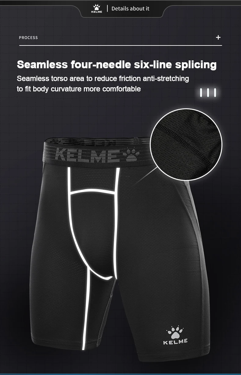 KELEM Shorts Gym Training  Soccer Running Shorts Breathable Quick Dry Elasticity Sportswear Thin Tight Men's Shorts 8251TL1001