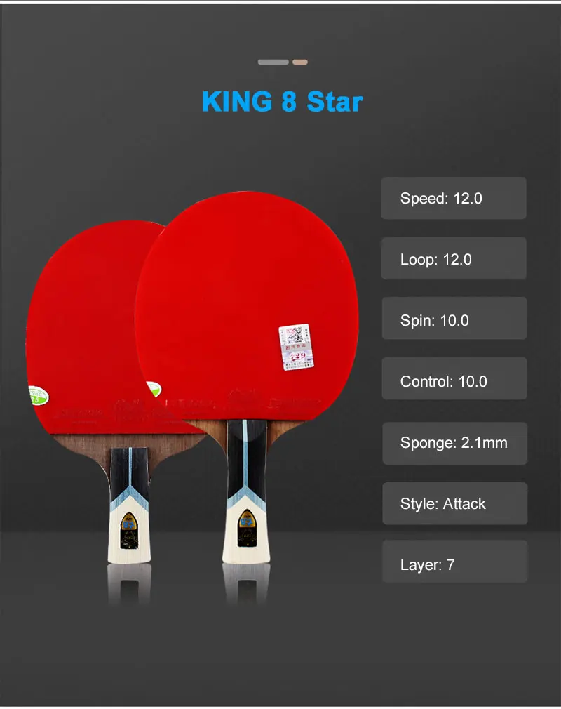 729 Friendship King Series Table Tennis Racket 6/7/8/9 Star Professional Offensive Carbon Ping Pong Racket Sticky Paddle