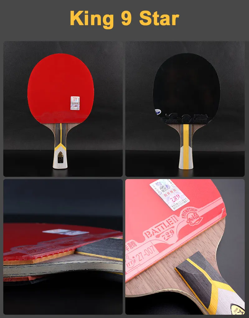 729 Friendship King Series Table Tennis Racket 6/7/8/9 Star Professional Offensive Carbon Ping Pong Racket Sticky Paddle