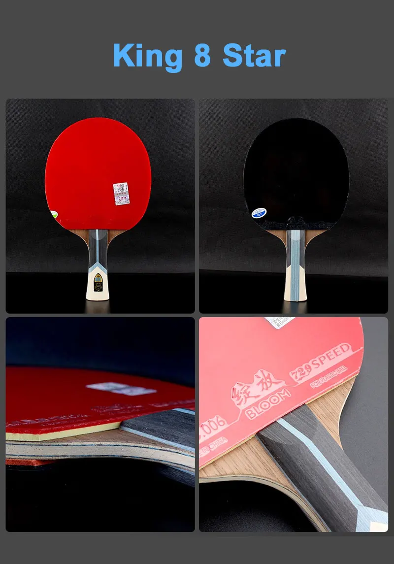 729 Friendship King Series Table Tennis Racket 6/7/8/9 Star Professional Offensive Carbon Ping Pong Racket Sticky Paddle