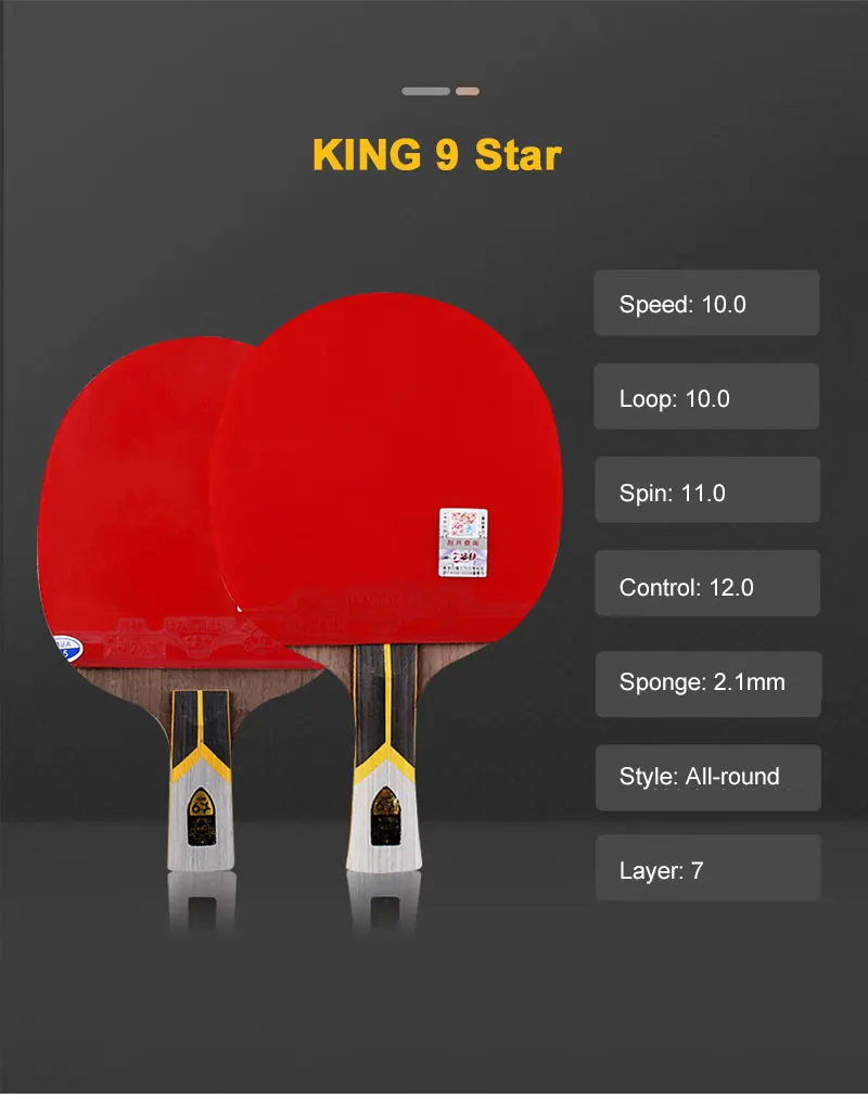 729 Friendship King Series Table Tennis Racket 6/7/8/9 Star Professional Offensive Carbon Ping Pong Racket Sticky Paddle