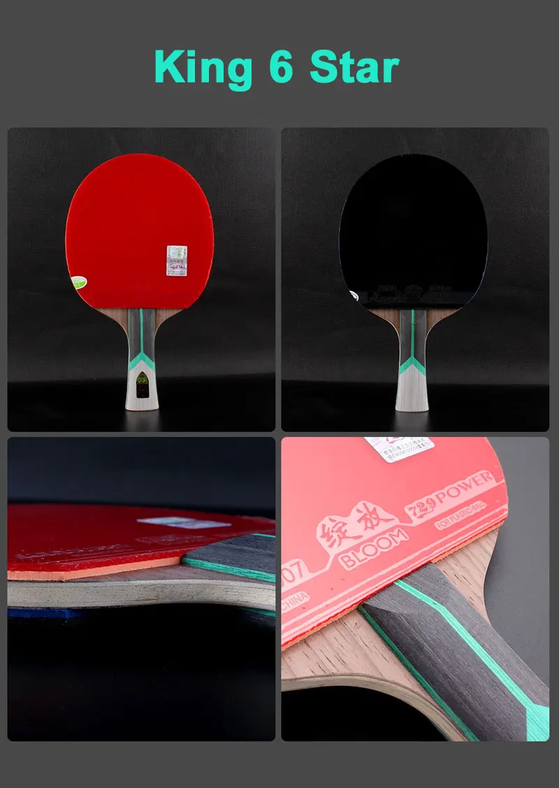 729 Friendship King Series Table Tennis Racket 6/7/8/9 Star Professional Offensive Carbon Ping Pong Racket Sticky Paddle