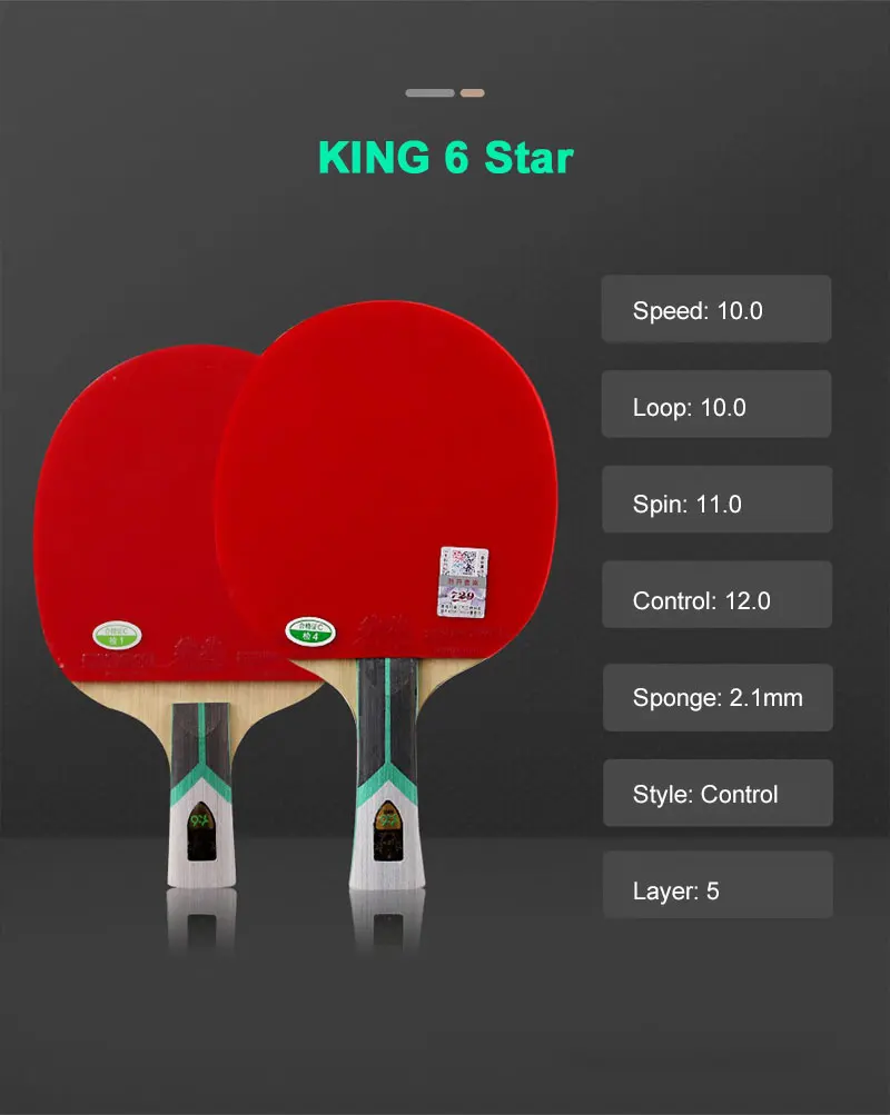 729 Friendship King Series Table Tennis Racket 6/7/8/9 Star Professional Offensive Carbon Ping Pong Racket Sticky Paddle