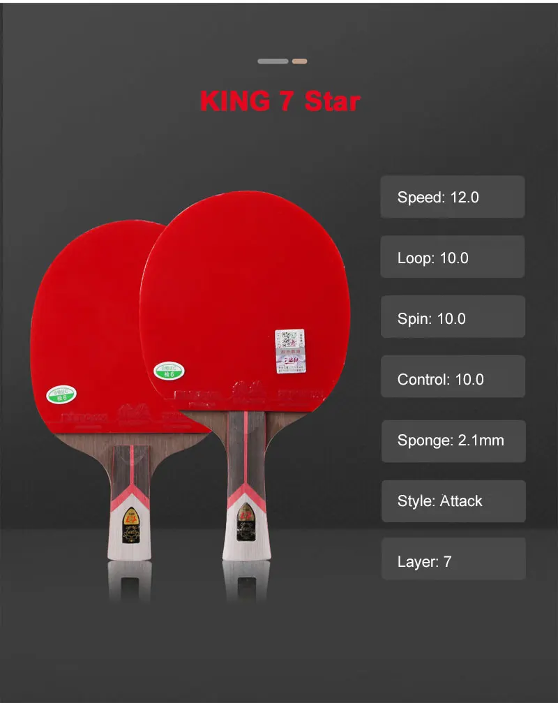 729 Friendship King Series Table Tennis Racket 6/7/8/9 Star Professional Offensive Carbon Ping Pong Racket Sticky Paddle