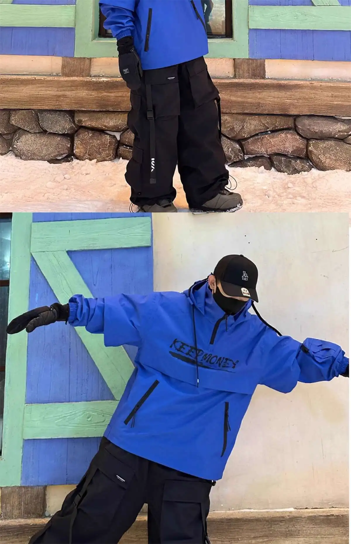 KEEPMONEY Ski Suit Set for Men and Women Jacket and Pants Warm Waterproof Outdoor Winter Thick multi-color Snowboarding suit