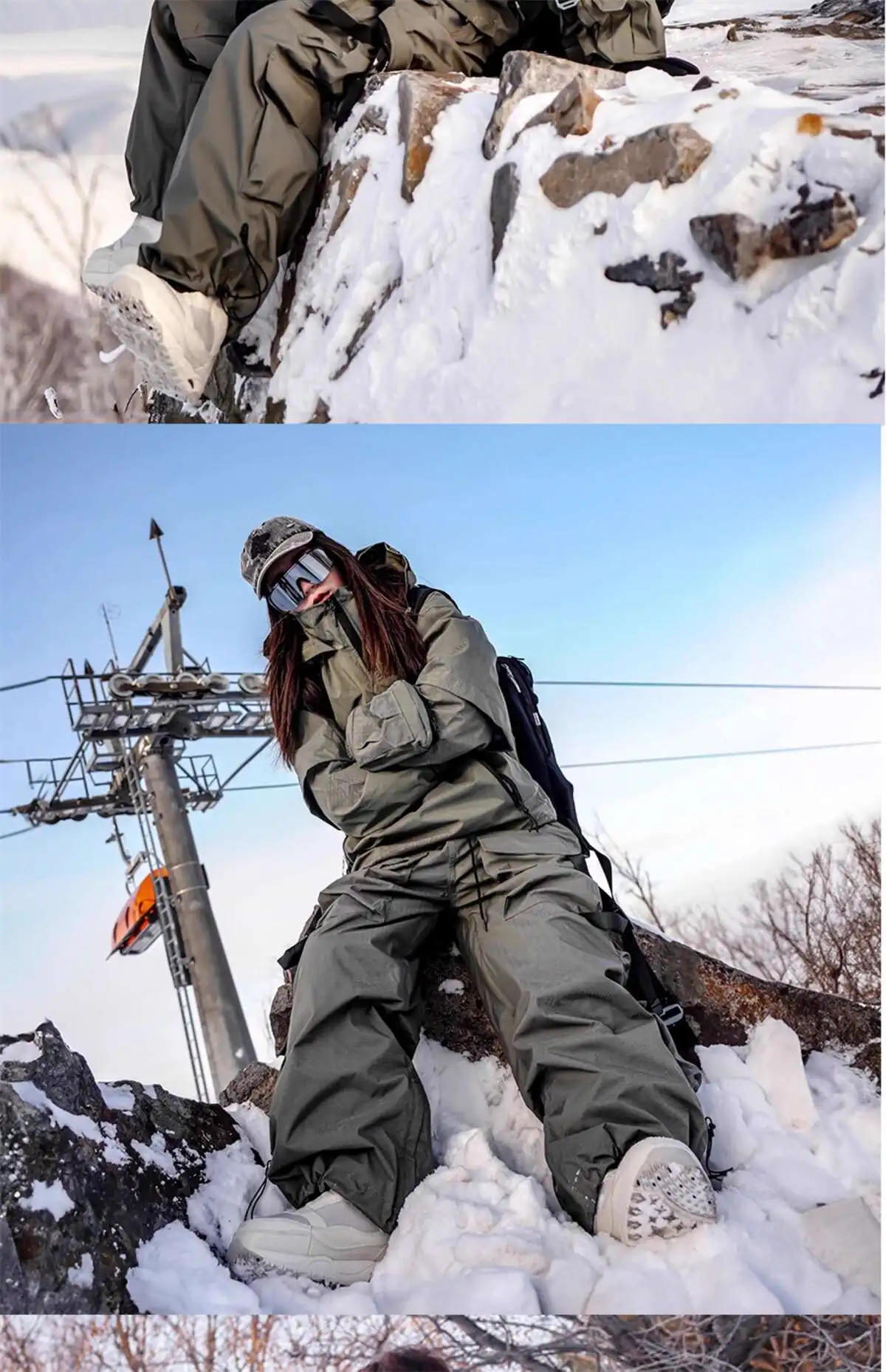 KEEPMONEY Ski Suit Set for Men and Women Jacket and Pants Warm Waterproof Outdoor Winter Thick multi-color Snowboarding suit