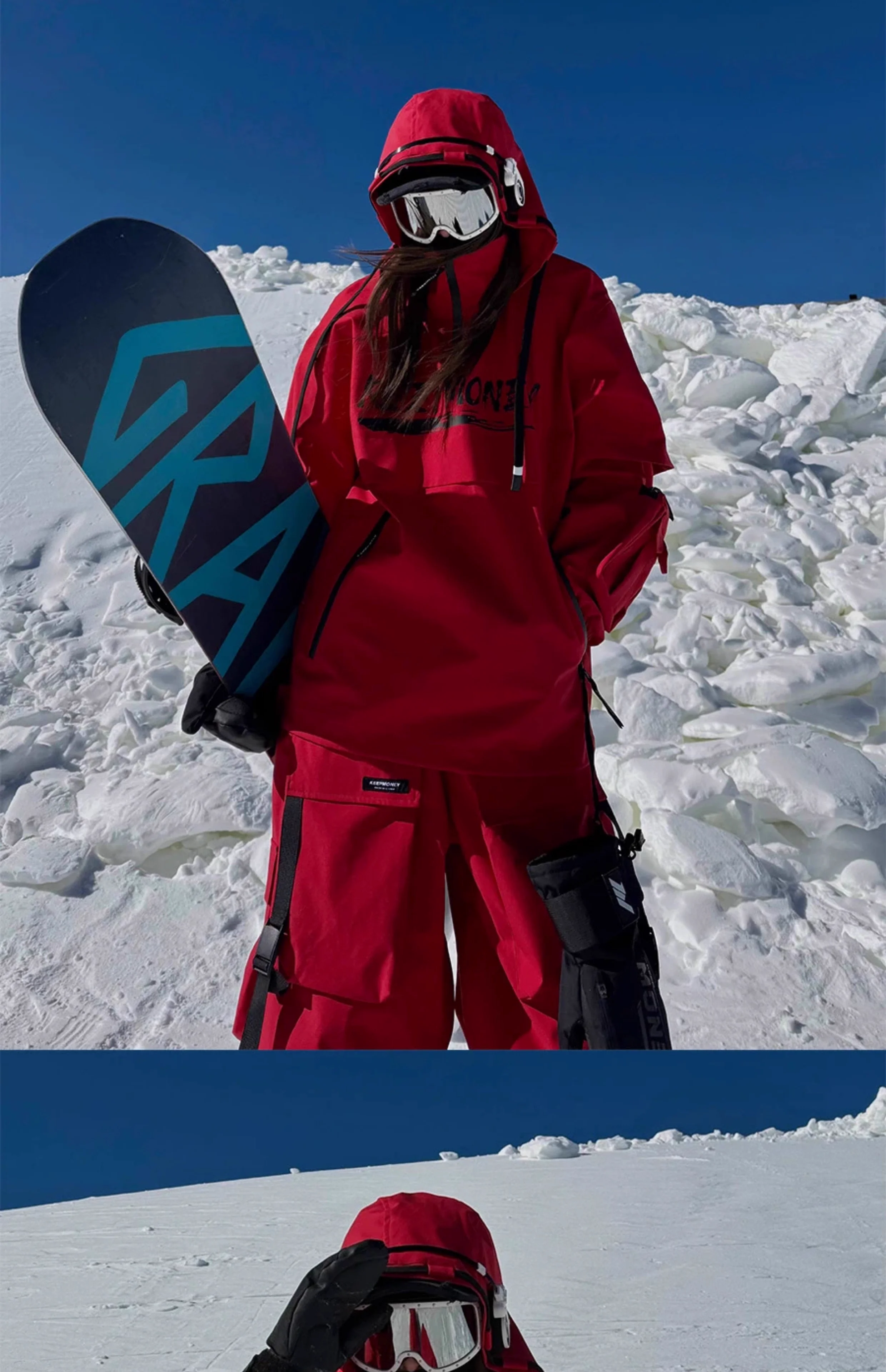 KEEPMONEY Ski Suit Set for Men and Women Jacket and Pants Warm Waterproof Outdoor Winter Thick multi-color Snowboarding suit