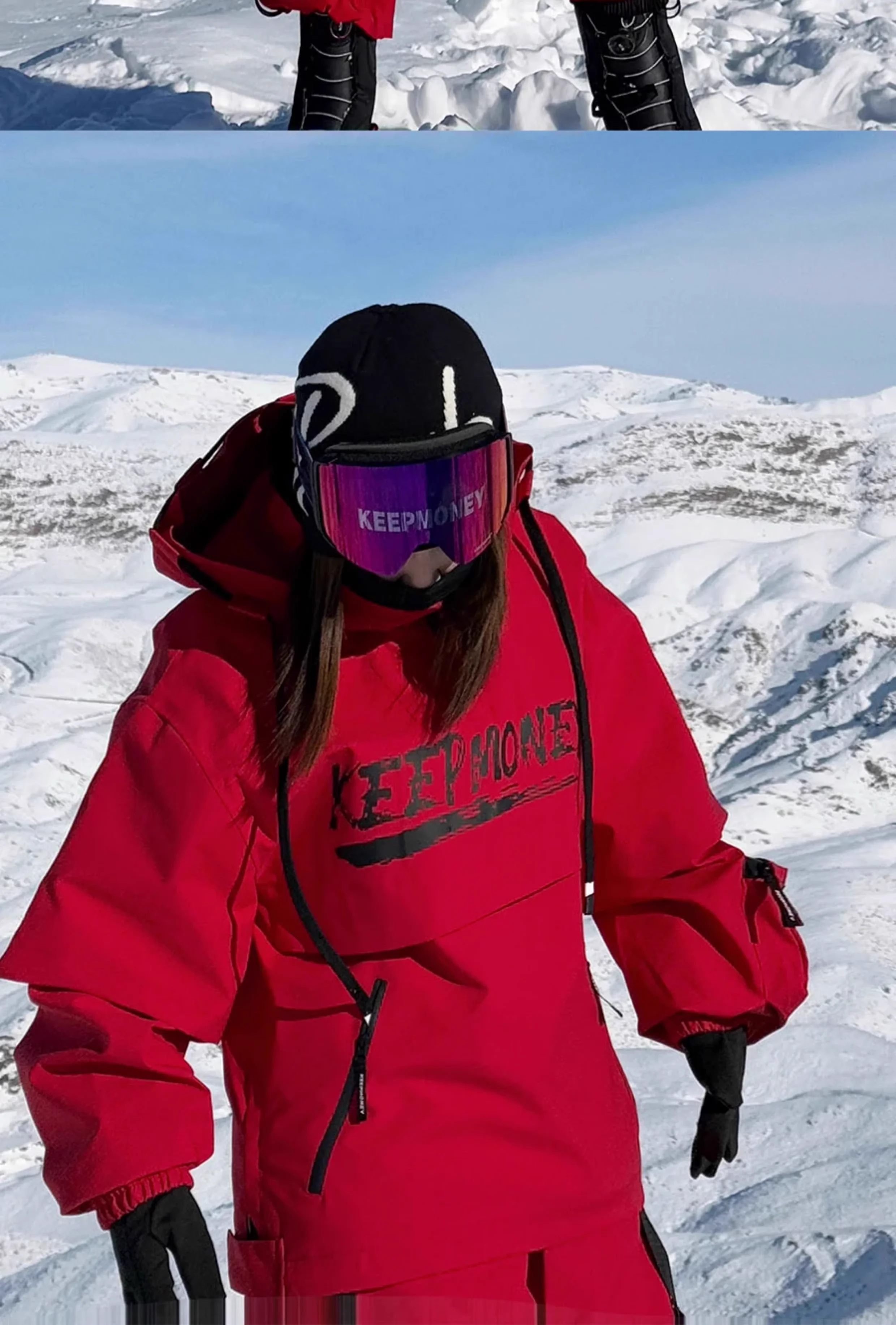 KEEPMONEY Ski Suit Set for Men and Women Jacket and Pants Warm Waterproof Outdoor Winter Thick multi-color Snowboarding suit