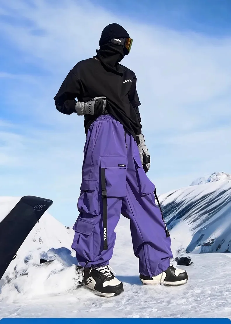 KEEPMONEY Ski Suit Set for Men and Women Jacket and Pants Warm Waterproof Outdoor Winter Thick multi-color Snowboarding suit