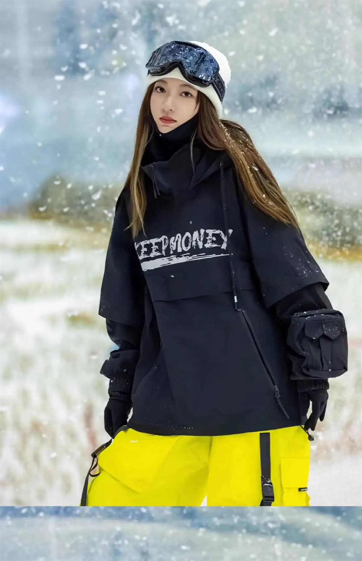 KEEPMONEY Ski Suit Set for Men and Women Jacket and Pants Warm Waterproof Outdoor Winter Thick multi-color Snowboarding suit