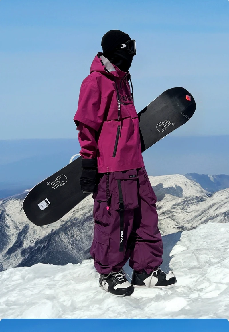 KEEPMONEY Ski Suit Set for Men and Women Jacket and Pants Warm Waterproof Outdoor Winter Thick multi-color Snowboarding suit