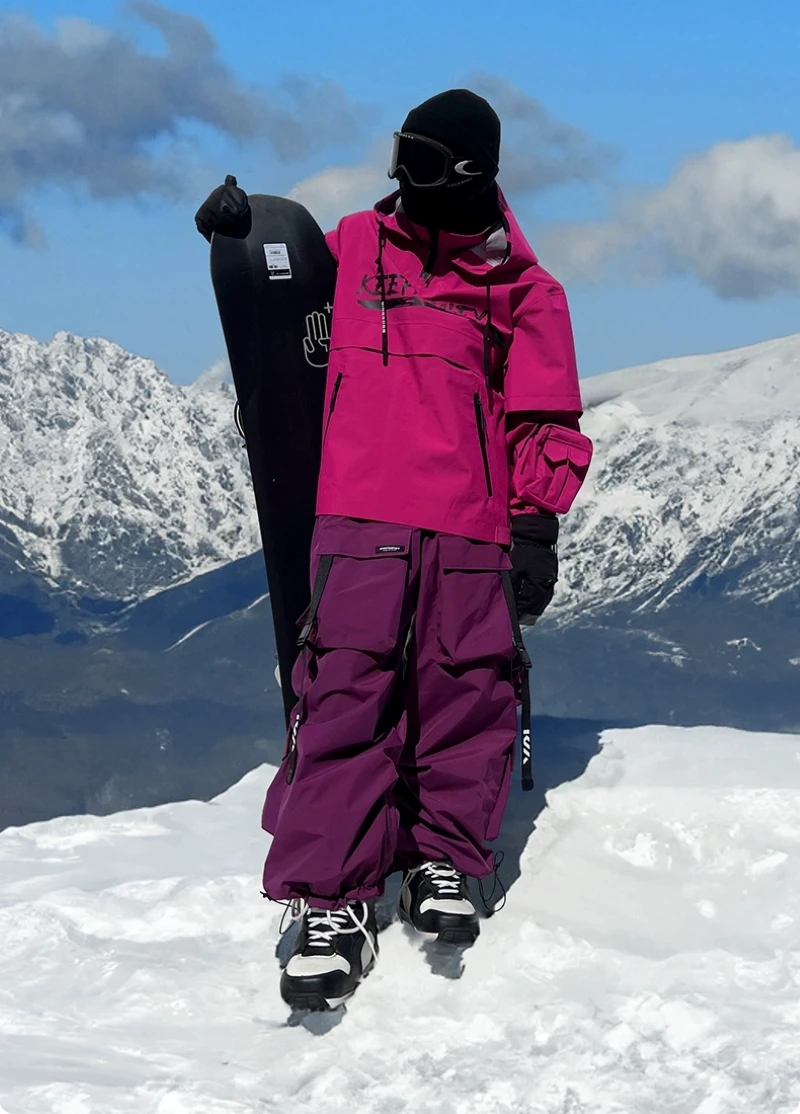 KEEPMONEY Ski Suit Set for Men and Women Jacket and Pants Warm Waterproof Outdoor Winter Thick multi-color Snowboarding suit