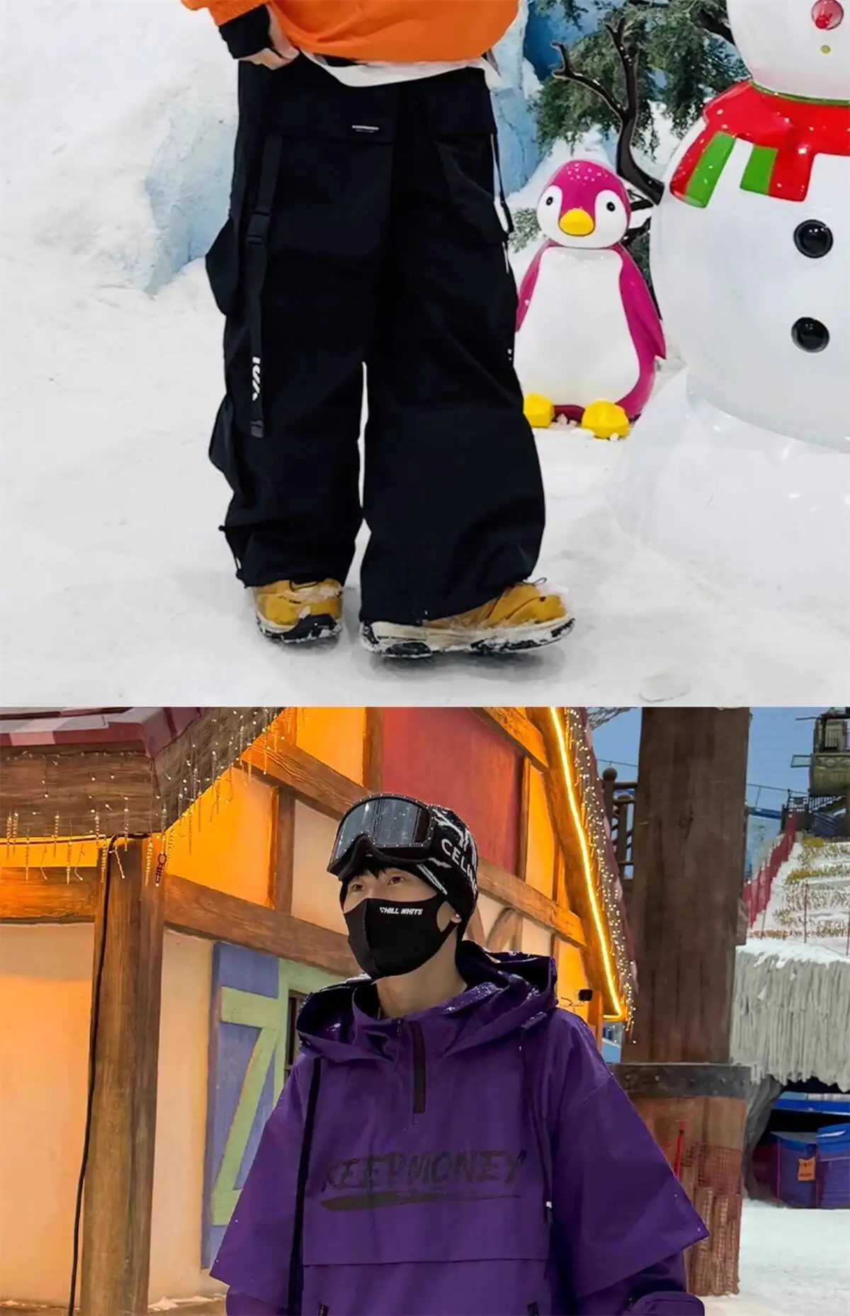KEEPMONEY Ski Suit Set for Men and Women Jacket and Pants Warm Waterproof Outdoor Winter Thick multi-color Snowboarding suit