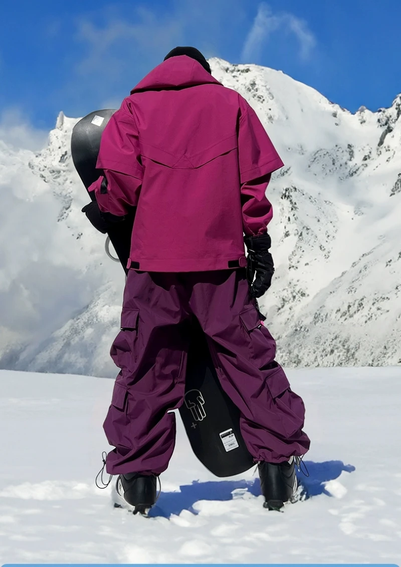 KEEPMONEY Ski Suit Set for Men and Women Jacket and Pants Warm Waterproof Outdoor Winter Thick multi-color Snowboarding suit