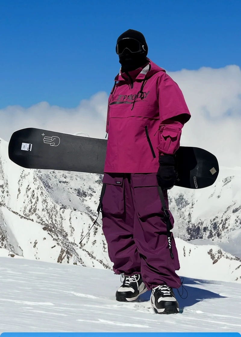 KEEPMONEY Ski Suit Set for Men and Women Jacket and Pants Warm Waterproof Outdoor Winter Thick multi-color Snowboarding suit