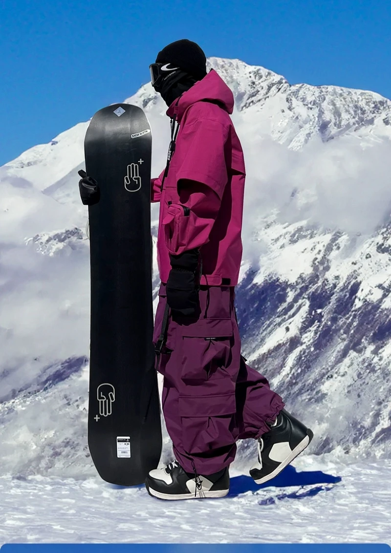 KEEPMONEY Ski Suit Set for Men and Women Jacket and Pants Warm Waterproof Outdoor Winter Thick multi-color Snowboarding suit