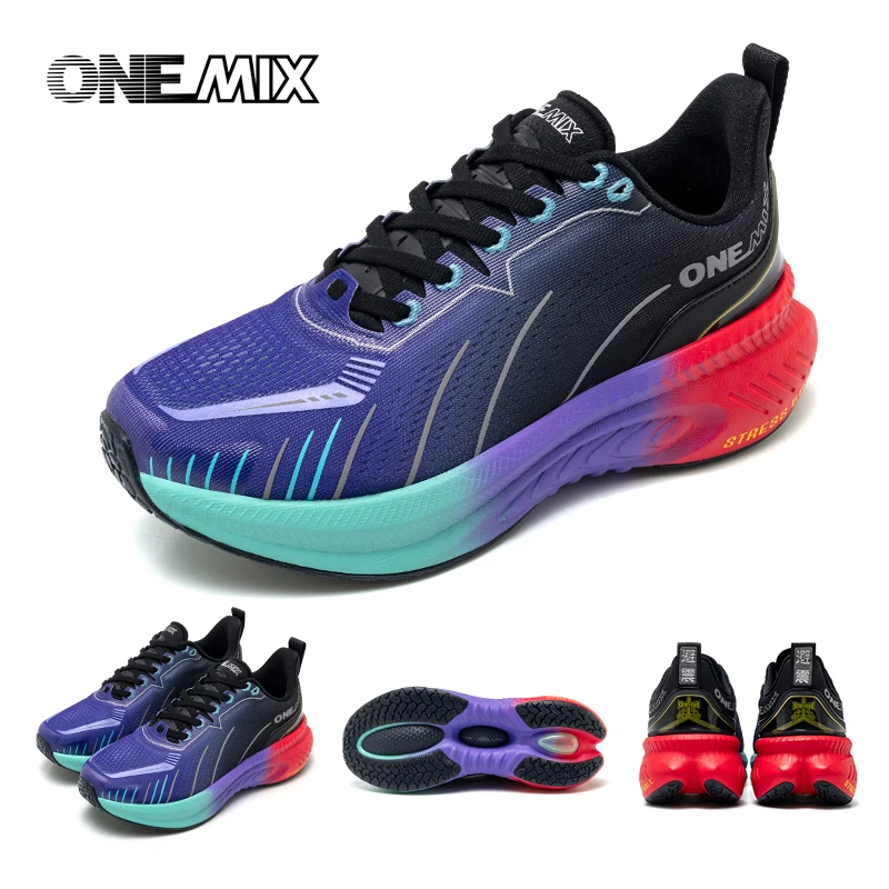 ONEMIX Cushioned Running Shoes Women Fall Winter Heavy Runners Lace-up Women Jump Rope Dance Non-slip Outdoor Sneakers