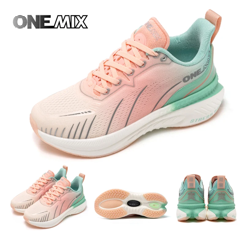 ONEMIX Cushioned Running Shoes Women Fall Winter Heavy Runners Lace-up Women Jump Rope Dance Non-slip Outdoor Sneakers