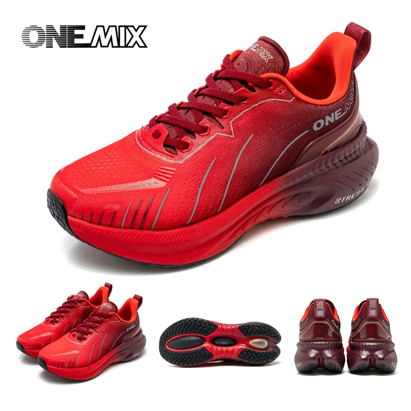 ONEMIX Cushioned Running Shoes Women Fall Winter Heavy Runners Lace-up Women Jump Rope Dance Non-slip Outdoor Sneakers