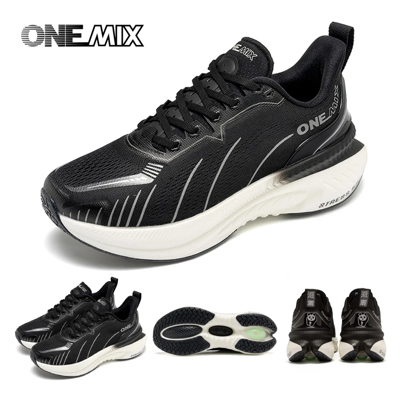 ONEMIX Cushioned Running Shoes Women Fall Winter Heavy Runners Lace-up Women Jump Rope Dance Non-slip Outdoor Sneakers