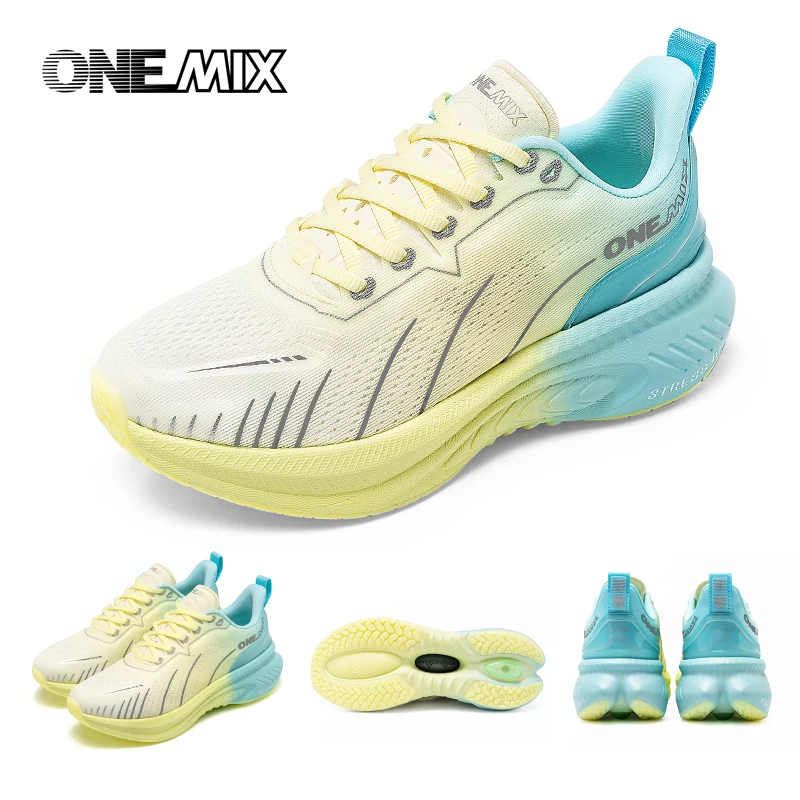 ONEMIX Cushioned Running Shoes Women Fall Winter Heavy Runners Lace-up Women Jump Rope Dance Non-slip Outdoor Sneakers