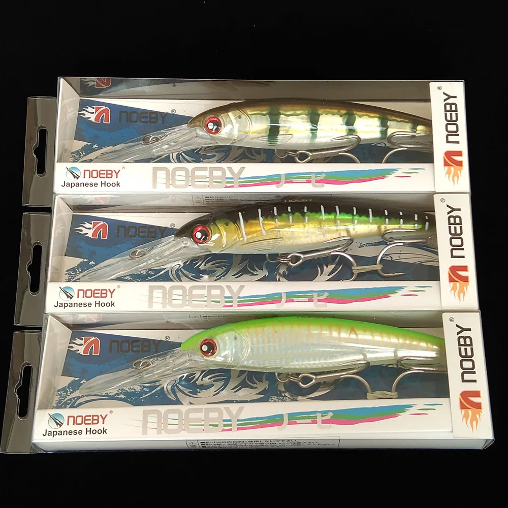 NOEBY 3pcs 140mm 52g Slow Sinking 160mm 73g 12cm 32g Minnow Fishing Lures Artificial Bait Trolling Wobblers Sea Fishing Lure