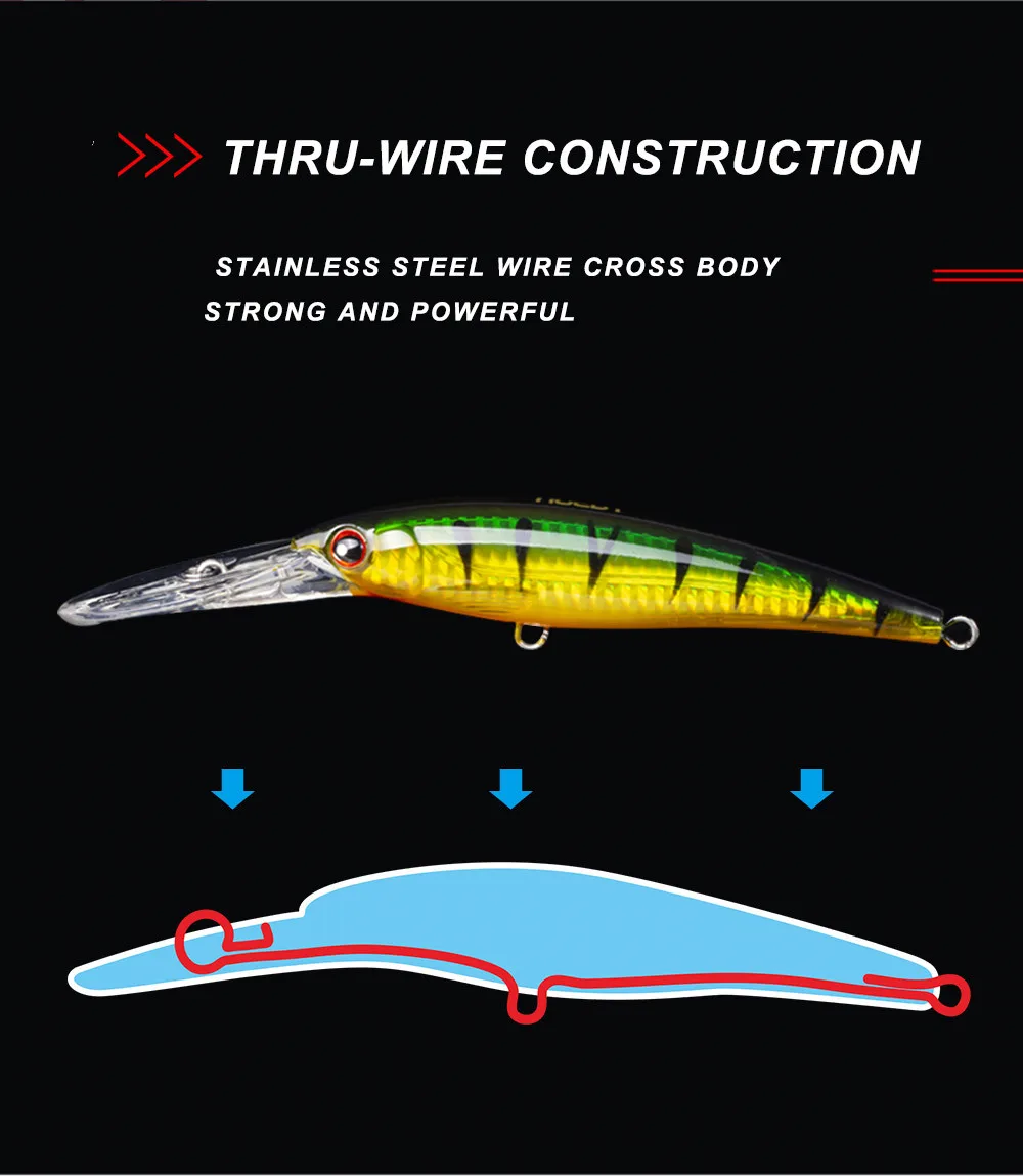 NOEBY 3pcs 140mm 52g Slow Sinking 160mm 73g 12cm 32g Minnow Fishing Lures Artificial Bait Trolling Wobblers Sea Fishing Lure