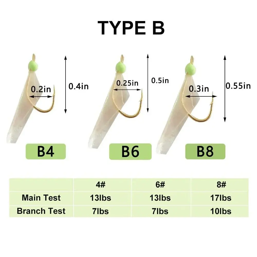 200Packs Fishing Lure Rigs Bait Jigs Hooks Fishing Bait Rigs With Swivel Snap String Hooks For Freshwater Saltwater