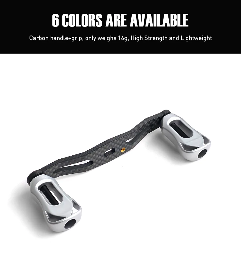 SEASIR Carbon Fiber Fishing Reel Handle Ultra Light Carbon Grip 6 COLORS Refit For Baitcasting Reel DIY Fishing Accessories