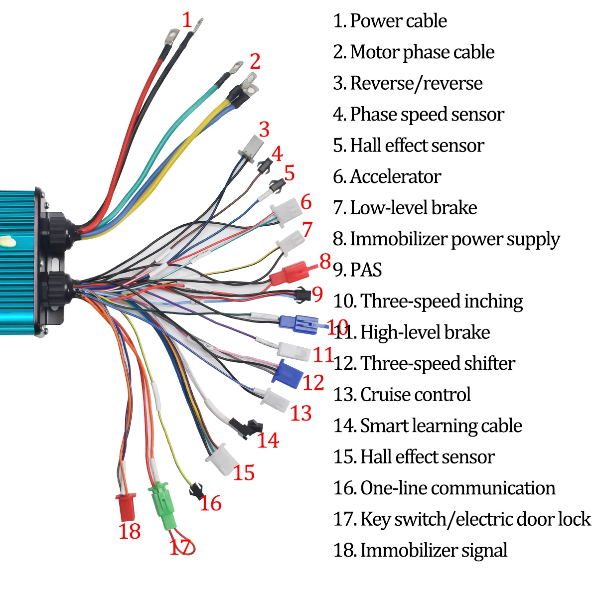 JRAHK Electric Controller 2500 3000W 48 60 64 72 84V 50A Brushless Dual-mode For E-Bike Motor Motorcycles Spare Accessories