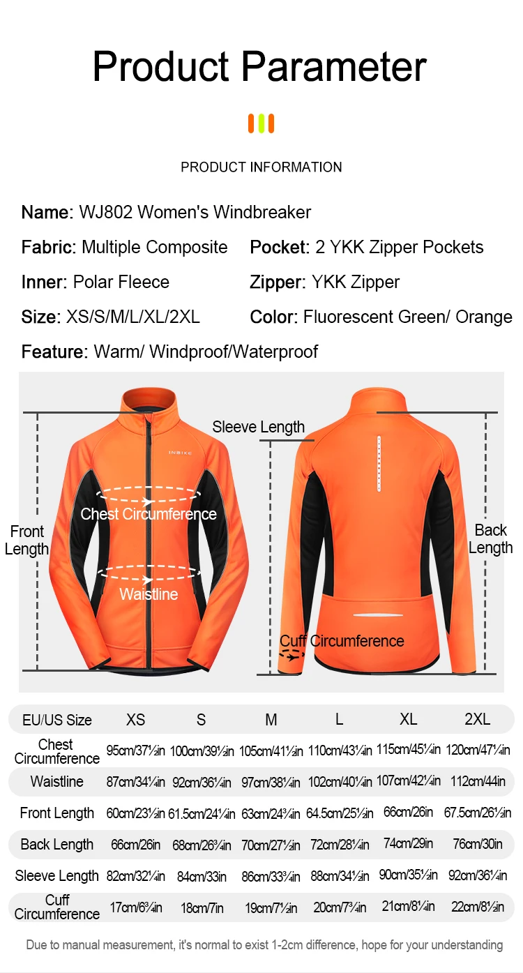 INBIKE Winter Women Cycling Jackets Thermal Fleece Biking Clothes Bicycle Road Bike Windbreaker MTB Reflective Jacket for Women