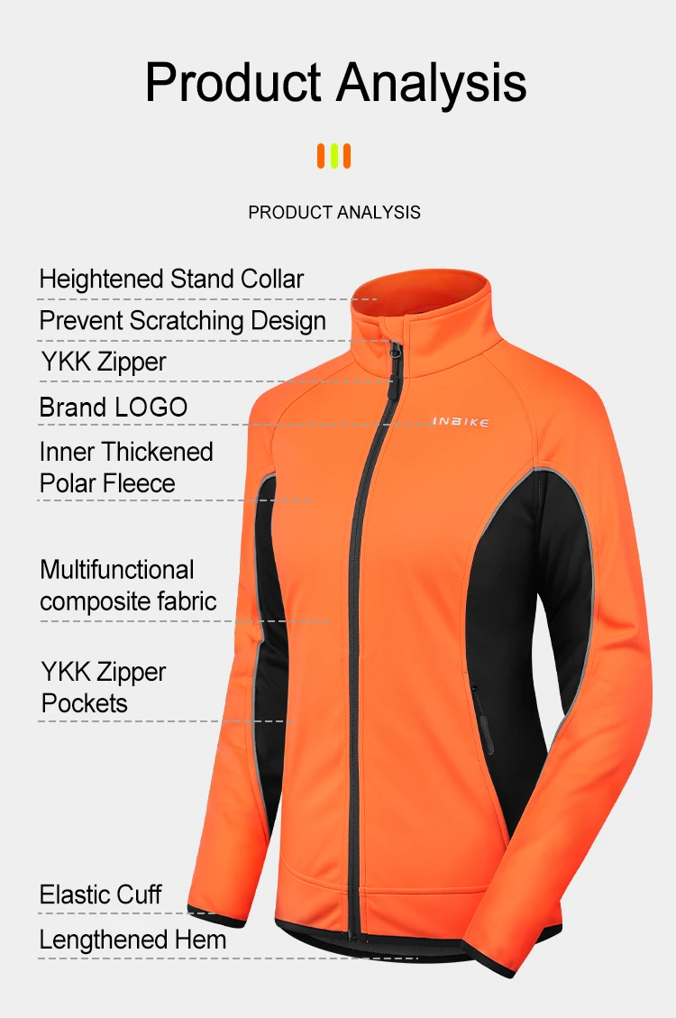 INBIKE Winter Women Cycling Jackets Thermal Fleece Biking Clothes Bicycle Road Bike Windbreaker MTB Reflective Jacket for Women